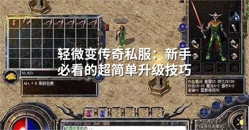 轻微变传奇私服：新手必看的超简单升级技巧