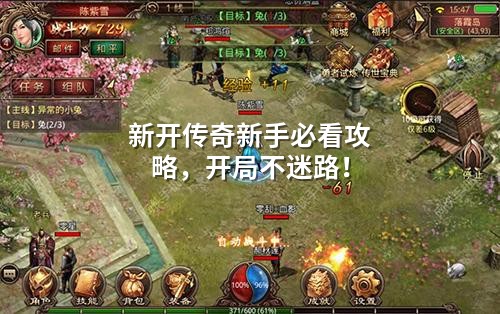 新开传奇新手必看攻略，开局不迷路！