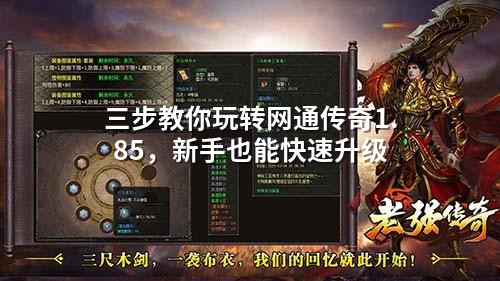 三步教你玩转网通传奇1.85，新手也能快速升级